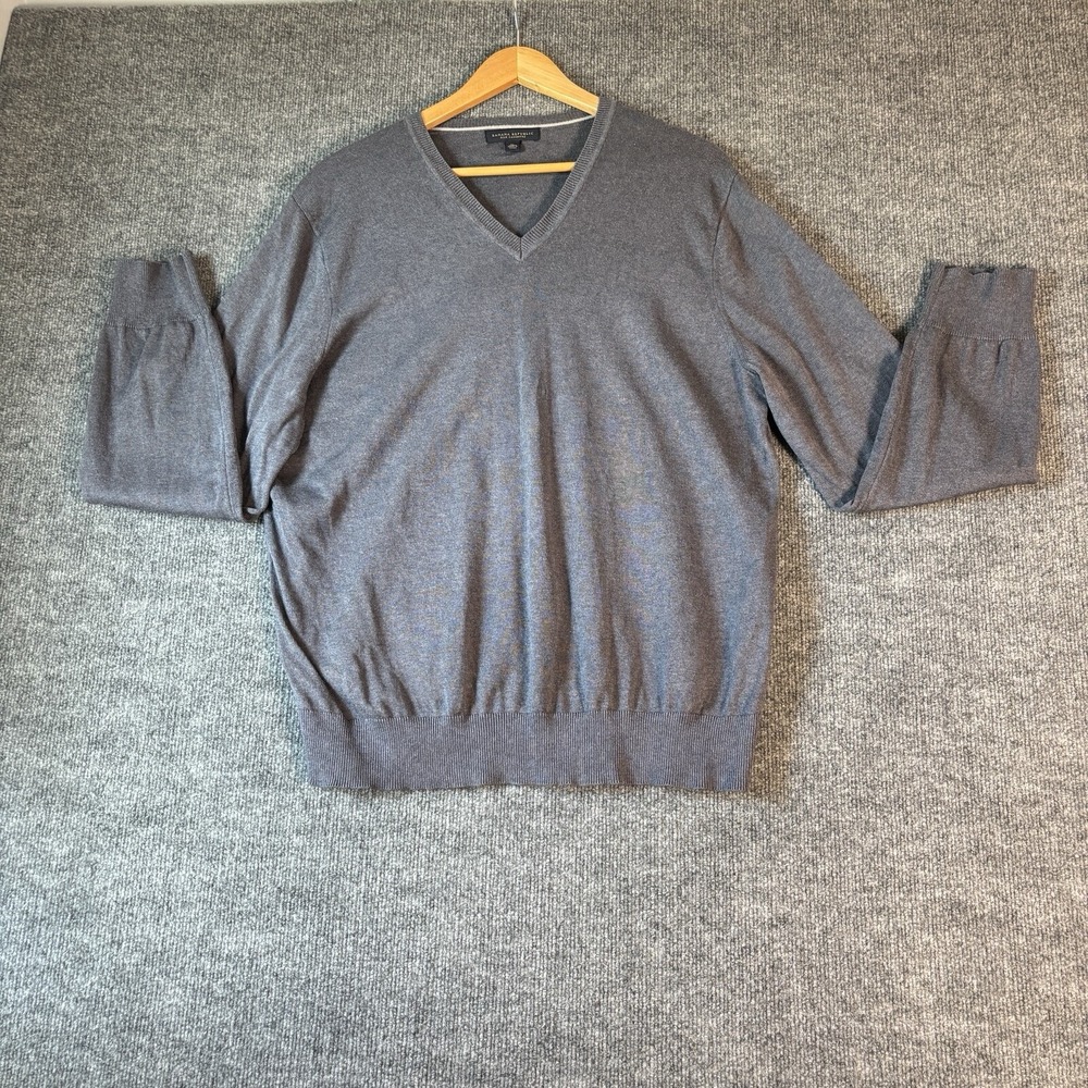 Banana Republic Sweater Mens XL Gray Silk Cashmere Breathable Quiet Luxury